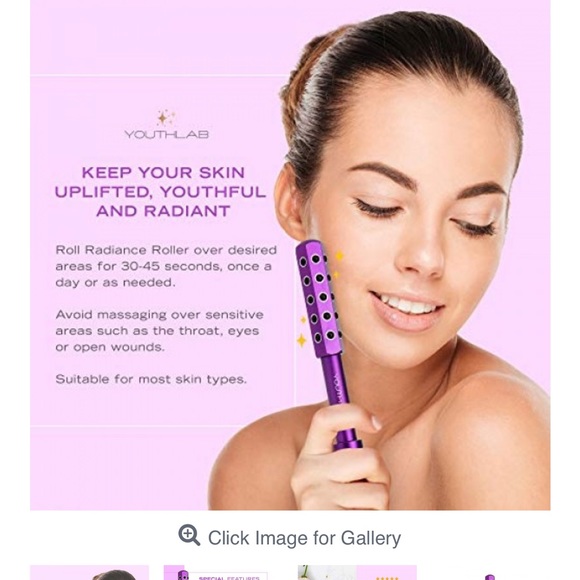 YOUTHLAB Radiance Roller - Germanium Stone Uplifting Face Massager  (Rose Gold) - Picture 4 of 6